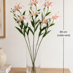 VARA MINI LILIUM X 3 FLORES 80 CM ROSA