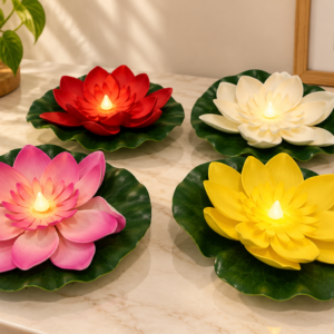 FLOR FLOTANTE 18 CM CON LUZ LED